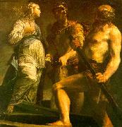 Giuseppe Maria Crespi Aeneas with the Sybil Charon oil on canvas